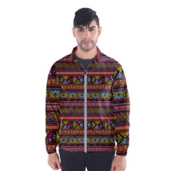 Traditional Africa Border Wallpaper Pattern Colored 2 Windbreaker (men)