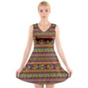 Traditional Africa Border Wallpaper Pattern Colored 2 V-Neck Sleeveless Dress View1