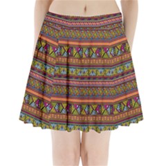 Traditional Africa Border Wallpaper Pattern Colored 2 Pleated Mini Skirt by EDDArt