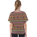 Traditional Africa Border Wallpaper Pattern Colored 2 V-Neck Dolman Drape Top View2