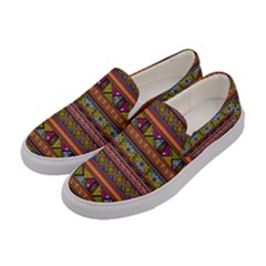 Traditional Africa Border Wallpaper Pattern Colored 2 Women s Canvas Slip Ons by EDDArt