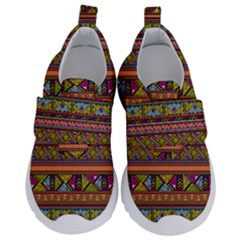 Traditional Africa Border Wallpaper Pattern Colored 2 Velcro Strap Shoes by EDDArt