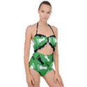 GREEN Scallop Top Cut Out Swimsuit View1