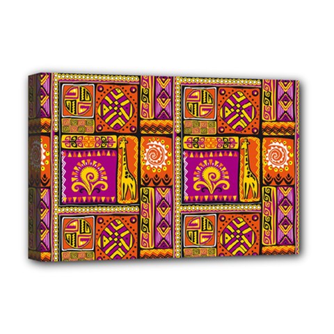 Traditional Africa Border Wallpaper Pattern Colored 3 Deluxe Canvas 18  X 12   by EDDArt