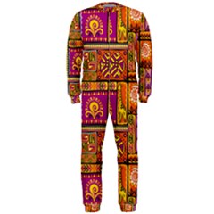 Traditional Africa Border Wallpaper Pattern Colored 3 Onepiece Jumpsuit (men)  by EDDArt