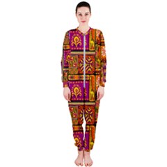 Traditional Africa Border Wallpaper Pattern Colored 3 Onepiece Jumpsuit (ladies) 