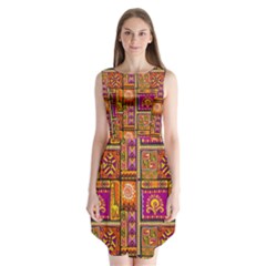 Traditional Africa Border Wallpaper Pattern Colored 3 Sleeveless Chiffon Dress   by EDDArt