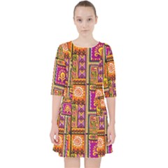 Traditional Africa Border Wallpaper Pattern Colored 3 Pocket Dress by EDDArt