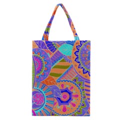 Pop Art Paisley Flowers Ornaments Multicolored 3 Classic Tote Bag by EDDArt