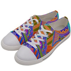 Pop Art Paisley Flowers Ornaments Multicolored 3 Women s Low Top Canvas Sneakers by EDDArt