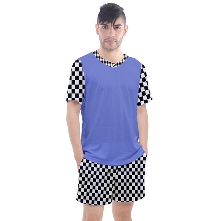 Periwinkle Blue Racer Men s Mesh Tee and Shorts Set