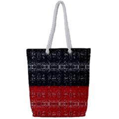 Red and black lace in layers created by FlipStylez Designs Full Print Rope Handle Tote (Small)