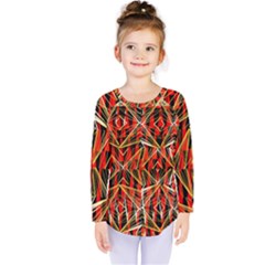 Red Triangles Zig Zags Many Layers Created By Flipstylezdesigns Kids  Long Sleeve Tee