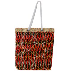 Red Triangles Zig Zags Many Layers Created By Flipstylezdesigns Full Print Rope Handle Tote (large)