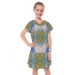 Cosmic Waters Warp Kids  Drop Waist Dress by lwdstudio