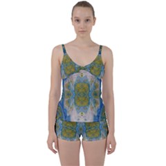 Cosmic Waters Warp Tie Front Two Piece Tankini