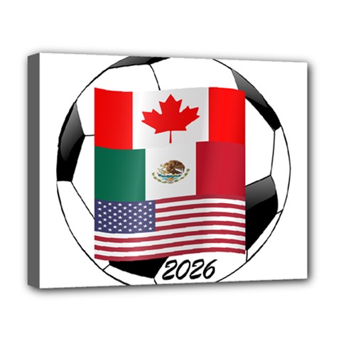 United Football Championship Hosting 2026 Soccer Ball Logo Canada Mexico Usa Deluxe Canvas 20  X 16   by yoursparklingshop