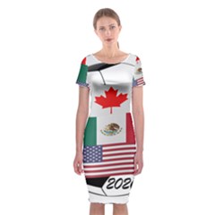 United Football Championship Hosting 2026 Soccer Ball Logo Canada Mexico Usa Classic Short Sleeve Midi Dress by yoursparklingshop