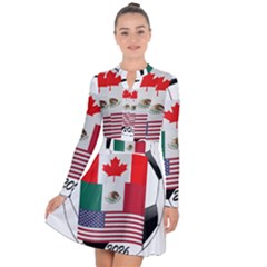 United Football Championship Hosting 2026 Soccer Ball Logo Canada Mexico Usa Long Sleeve Panel Dress by yoursparklingshop