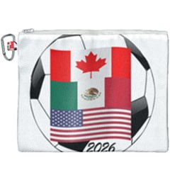 United Football Championship Hosting 2026 Soccer Ball Logo Canada Mexico Usa Canvas Cosmetic Bag (xxxl)