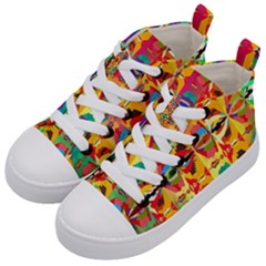 Colorful Shapes                                  Kid s Mid-top Canvas Sneakers