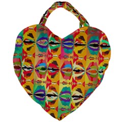 Colorful Shapes                                     Giant Heart Shaped Tote by LalyLauraFLM