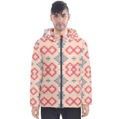 Tribal Shapes                                          Men s Hooded Puffer Jacket