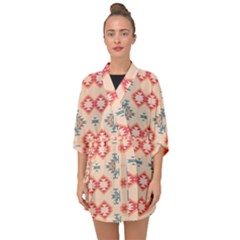 Tribal Shapes                                       Half Sleeve Chiffon Kimono