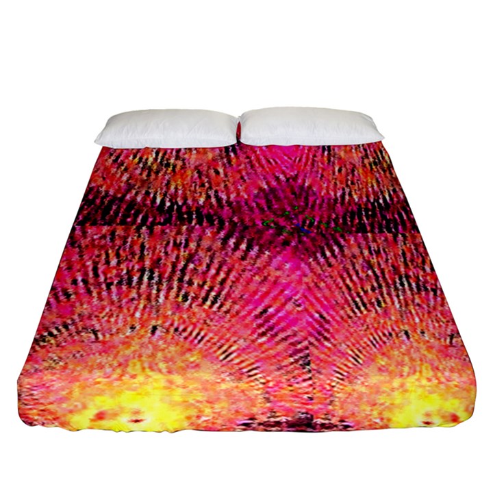 New Wild color blast purple and pink explosion created by FlipStylez Designs Fitted Sheet (Queen Size)