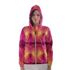 New Wild Color Blast Purple And Pink Explosion Created By Flipstylez Designs Hooded Windbreaker (women)