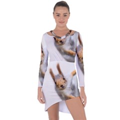 Curious Squirrel Asymmetric Cut-out Shift Dress by FunnyCow