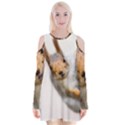 Curious Squirrel Velvet Long Sleeve Shoulder Cutout Dress View1