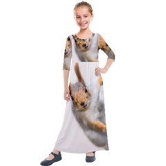 Curious Squirrel Kids  Quarter Sleeve Maxi Dress by FunnyCow