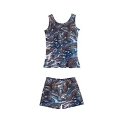 Melted Metal                                  Kid s Boyleg Swimsuit