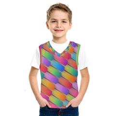 Colorful Textured Shapes Pattern                                          Kids  Basketball Tank Top by LalyLauraFLM