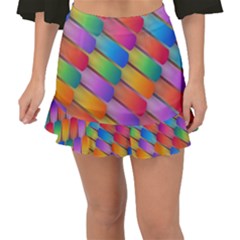 Colorful Textured Shapes Pattern                                 Fishtail Mini Chiffon Skirt