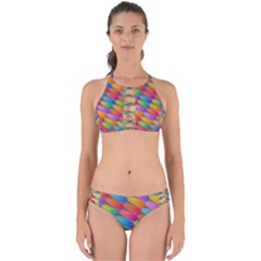 Colorful Textured Shapes Pattern                                     Perfectly Cut Out Bikini Set