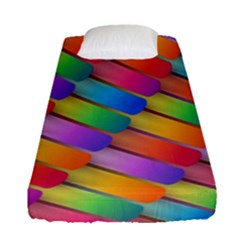 Colorful Textured Shapes Pattern                                     Fitted Sheet (single Size) by LalyLauraFLM