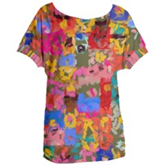 Coloful Strokes Canvas                             Women s Oversized Tee