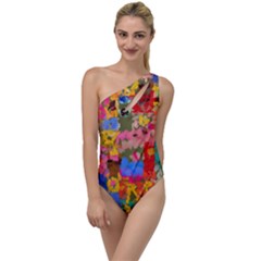 Coloful Strokes Canvas                                   To One Side Swimsuit