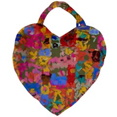 Coloful Strokes Canvas                               Giant Heart Shaped Tote by LalyLauraFLM