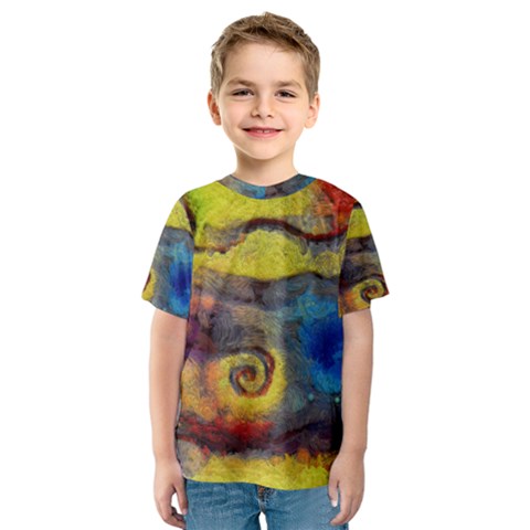 Painted Swirls                                    Kid s Sport Mesh Tee by LalyLauraFLM