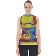 Painted Swirls                                    Mock Neck Shell Top by LalyLauraFLM