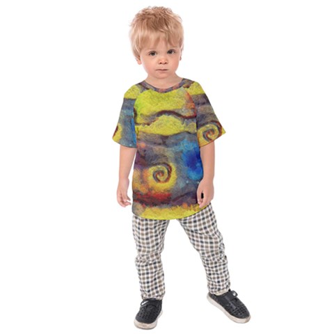 Painted Swirls                              Kids  Raglan Tee by LalyLauraFLM