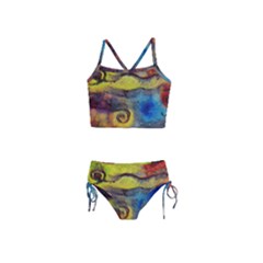 Painted Swirls                                    Girls  Tankini Swimsuit