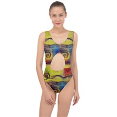 Painted Swirls                                   Center Cut Out Swimsuit