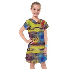 Painted Swirls                                     Kids  Drop Waist Dress