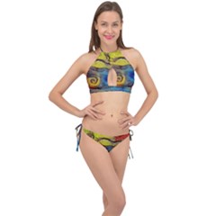 Painted Swirls                                    Cross Front Halter Bikini Set