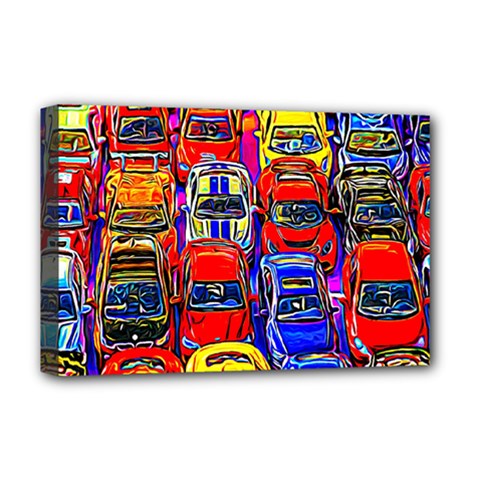 Colorful Toy Racing Cars Deluxe Canvas 18  X 12   by FunnyCow