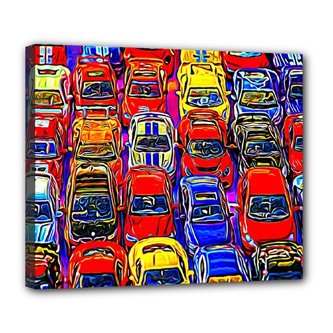 Colorful Toy Racing Cars Deluxe Canvas 24  X 20   by FunnyCow